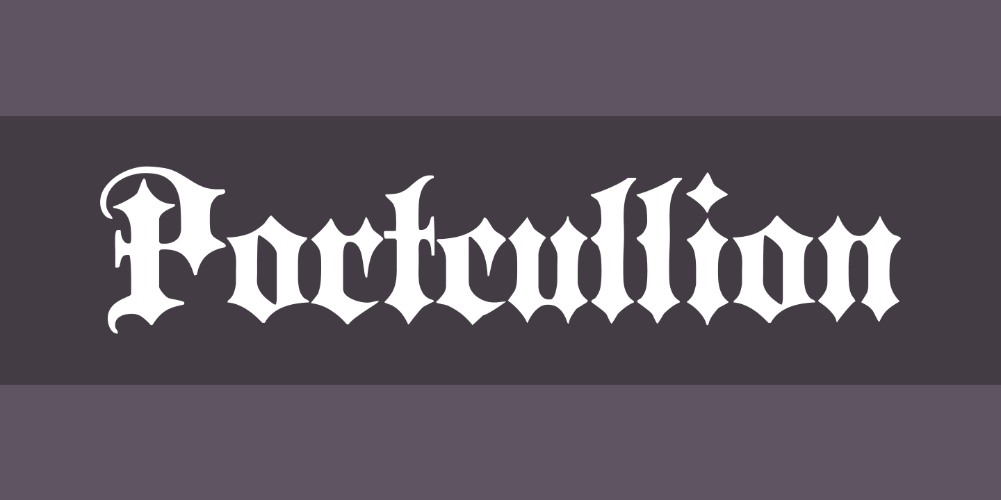 Пример шрифта Portcullion Bold